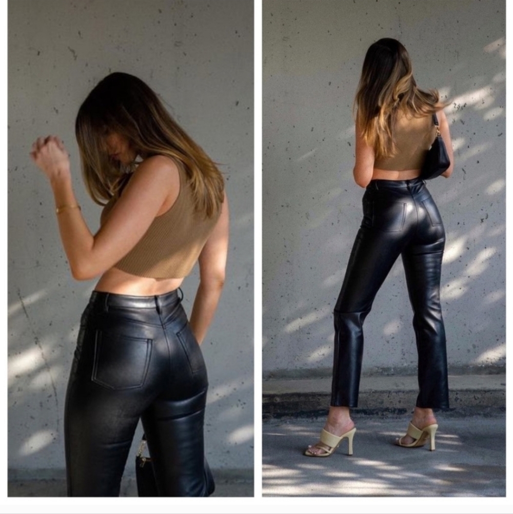 Aritzia Wilfred The Melina™ Pant - black leather Size 2